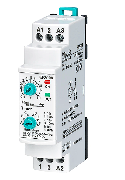 Реле времени ERV-08-1c-100ч (AC-DC-24-220V)