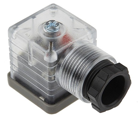 Разъем, коннектор, DIN 43650A 11.03 (4 pin) 220VAC, LED
