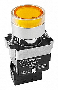 Кнопка LAY5-BW 3561 (желт.) с подсв.  1NO ТЭ