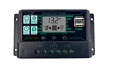 Контроллер заряда солнечной панели/батареи 12/24V, 10А
