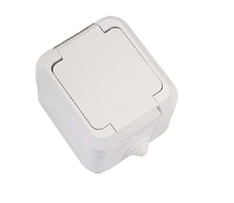Розетка ОУ 1-м с/з16А IP44 п/герм.бел. Makel 18304
